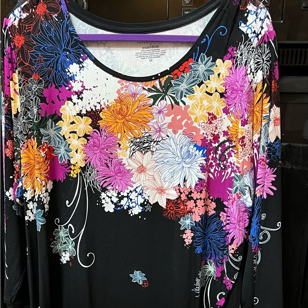 Floral Black Women's Top